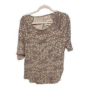 Loft Mid Length Camisole Shirt with Flutter Sleeves Size L